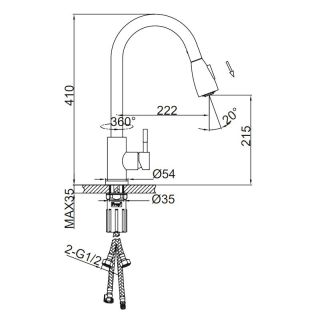 Смеситель для кухни Frap F60991-5 Сатин